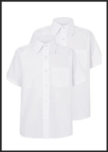 Plain Polyester School White Shirts Half Sleeves Rs 150 Piece Id