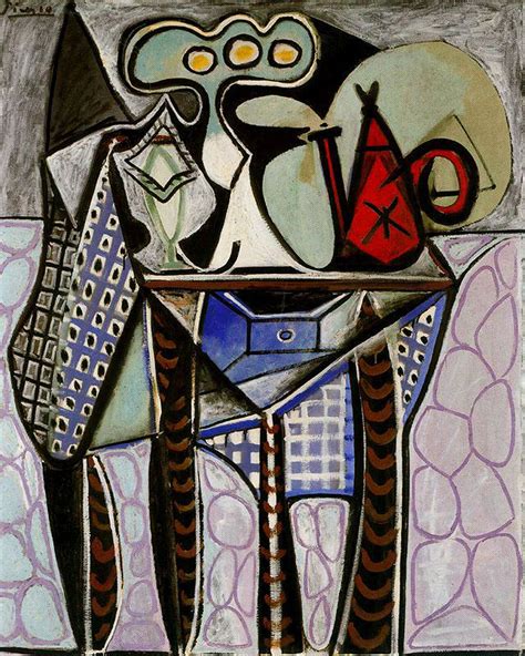'still life' was created in c.1908 by pablo picasso in cubism style. Still life on a table, 1947 - Pablo Picasso - WikiArt.org