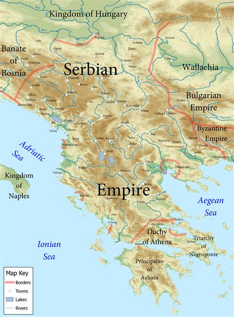 Fall of the serbian empire: File:Serbian Empire 1355 CE relief English.png - Wikimedia ...