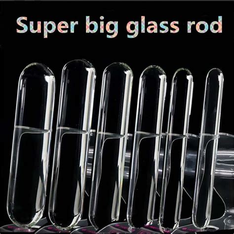 Unisex 6 Sizes Super Big Glass Anal Dildo Fire And Ice Crystal Column