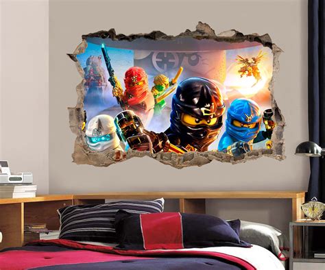 Home And Garden Lego Ninjago Smashed Wall 3d Decal Removable Graphic Wall