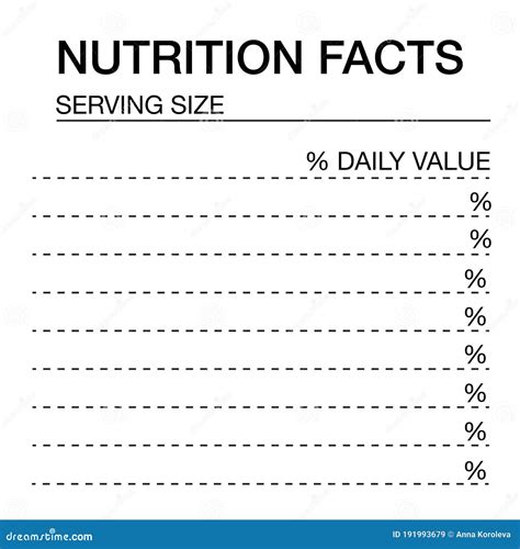 Blank Nutrition Label Template Nutrition Facts Label Blank Template
