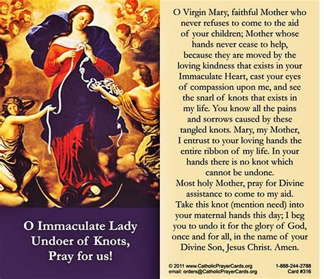 Printable Mary Undoer Of Knots Prayer