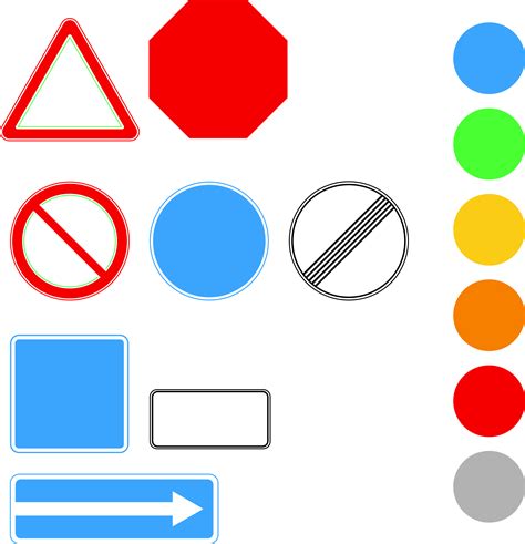 Clipart Template Of Road Signs Shapes And Colors
