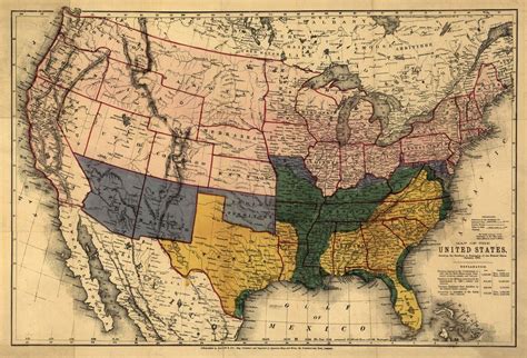 1864 United Startes Map Civil War 18x13 America Military Federal