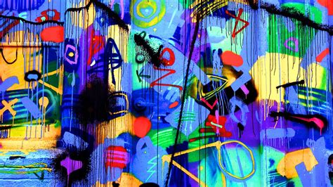 Download Wallpaper 2048x1152 Door Graffiti Bright Colorful Ultrawide