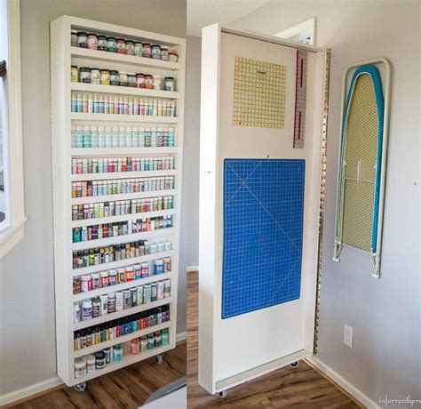Washi tape organization using a dowel and command hooks from scattered thoughts of a crafty mom. 15 Creative Craft Room Organization Ideas