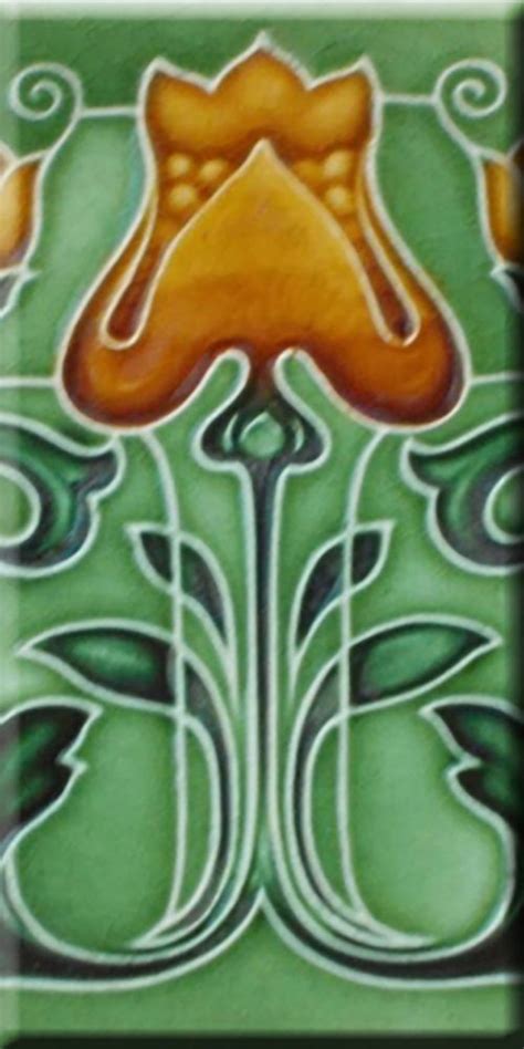Art Nouveau Reproduction 3 X 6 Inches Ceramic Wall Tile 000027