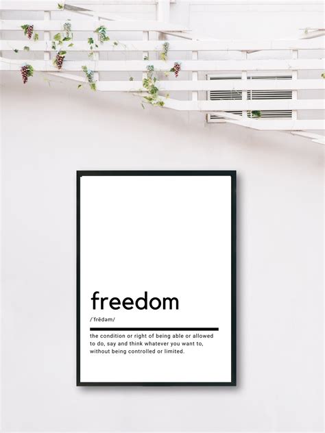 Freedom Definition Printable Wall Art Freedom Poster Etsy