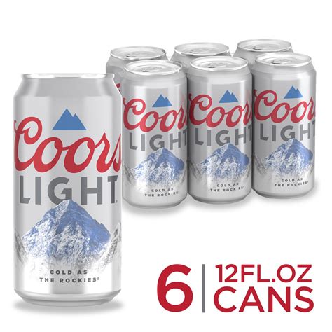Coors Light Lager Beer 6 Pack 12 Fl Oz Cans 42 Abv