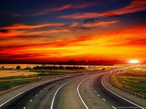Sunset Highway ~ Mystery Wallpapers Desktop Background