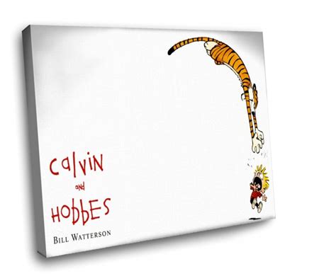 Calvin And Hobbes Framed Canvas Wall Art 12x8