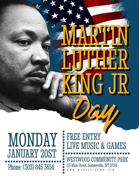 Martin Luther King Jr Day Flyer Social Media Pages Social Media