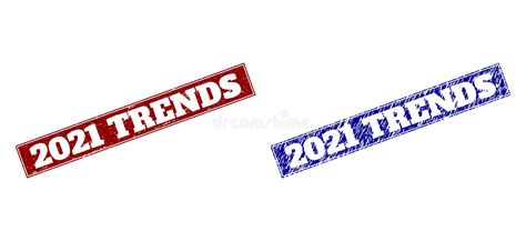Trends Blue And Red Rounded Stamp Seals With Rubber Textures Stock