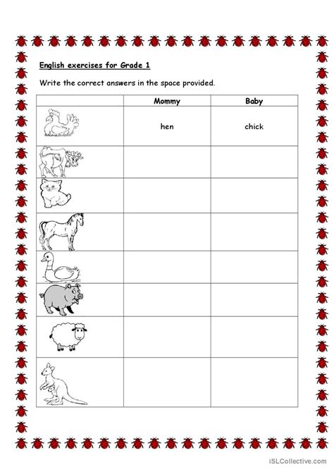 Animal Baby And Sound English Esl Worksheets Pdf And Doc