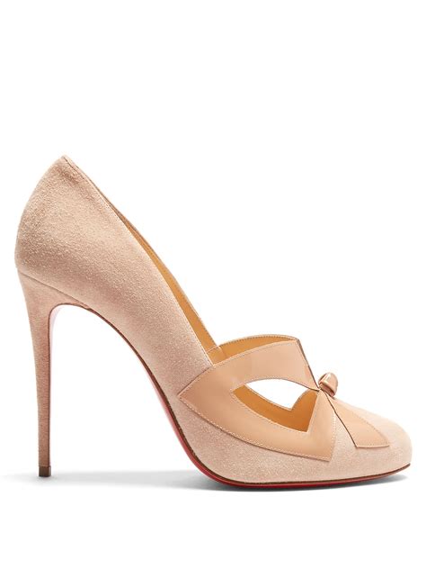 Click Here To Buy Christian Louboutin Bow Me Dear Suede Pumps At