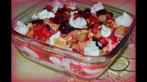 Biscuits make it easy while strawberry jam and sweetened cream cheese make it hard to resist. Mixed fruit Biscuit Pudding By Chef Shaheen - YouTube