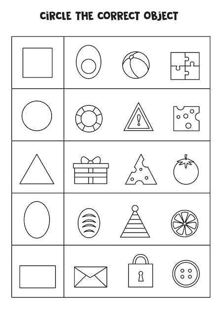 Premium Vector Find The Correct Object In A Row Match Shapes And