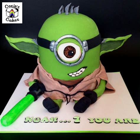 Yoda From Star Wars Minion Mashup Cake What A Super Cool Idea For A