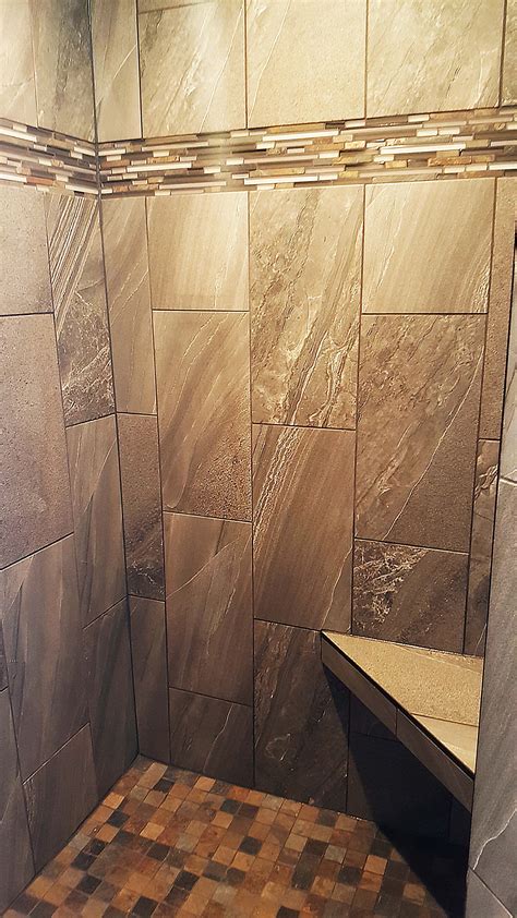 Walk In Tile Shower With Built In Seat Includes A Variety Of Materials