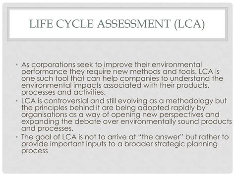 PPT Life Cycle Assessment LCA PowerPoint Presentation Free Download ID