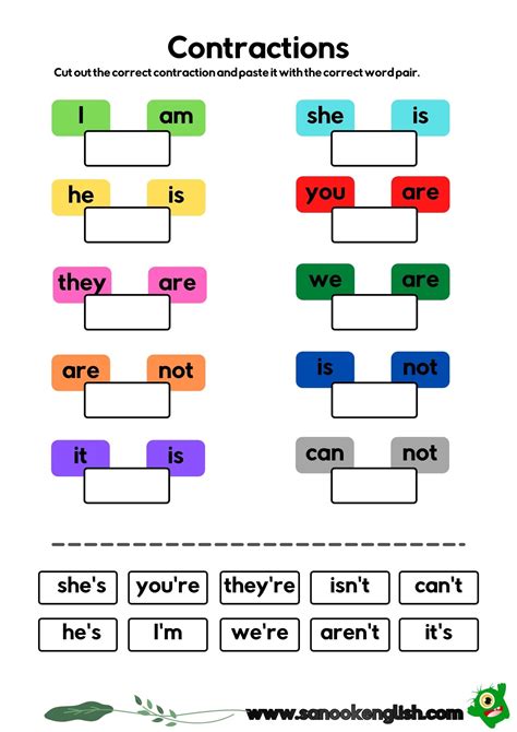 Contractions With Is Worksheets Fun Am Is Are Pdf Printables
