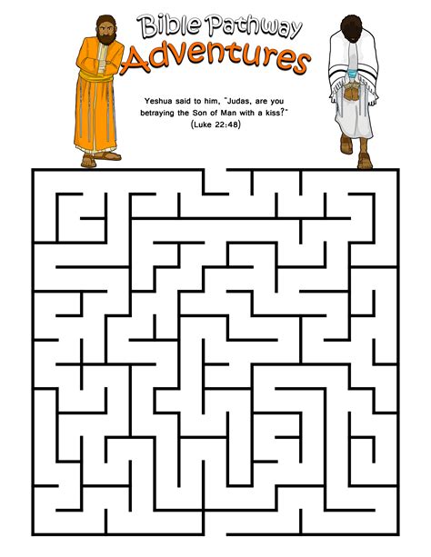 A Maze Puzzle For Kids From The Bible Story Betrayal Of The King