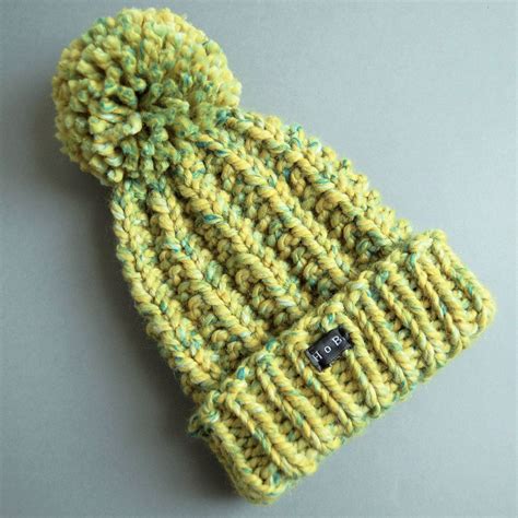 Womens Hobo Lofty Handmade Bobble Hat Thick Chunky Hand Knit