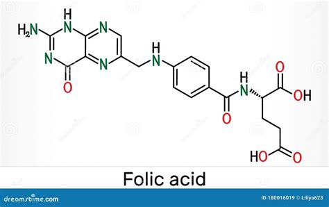 Folic Acid Folate Molecule It Is Known As Vitamin B9 Stock