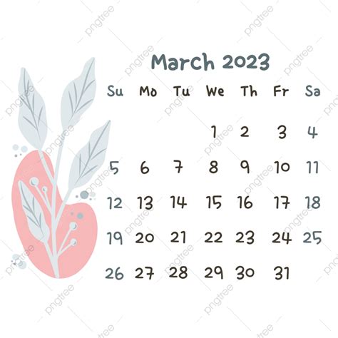 Download 2023 Aesthetic Calendar March March Calendar 2023 Aesthetic