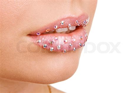 beautiful female lips closeup stock image colourbox