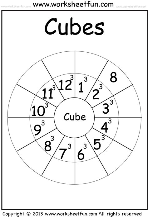 Cube 1 12 Worksheet FREE Printable Worksheets Classical