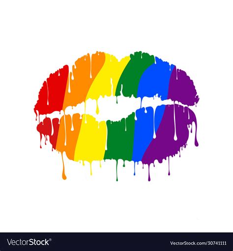 lgbt pride sign in format rainbow lips royalty free vector