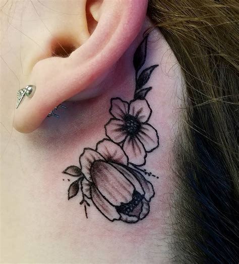 80 Best Behind The Ear Tattoo Designs And Meanings Nice And Gentle 2019