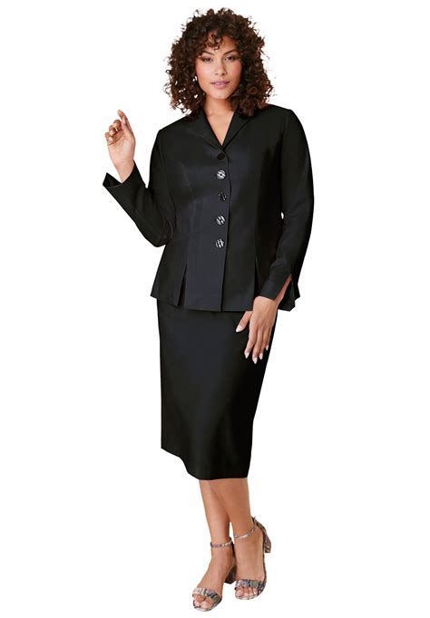 Roamans Womens Plus Size Two Piece Skirt Suit With Shawl Collar Jacket Skirt Suit