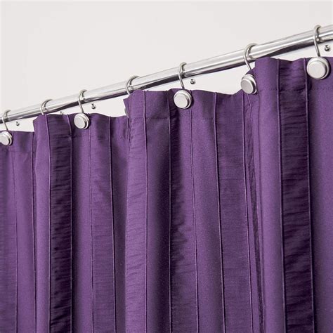 Central Park Purple Shower Curtains Gathered Stripe Seersucker Puckered