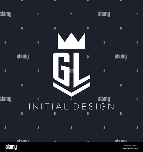 Gl Logo With Shield And Crown Initial Monogram Logo Design Ideas Stock