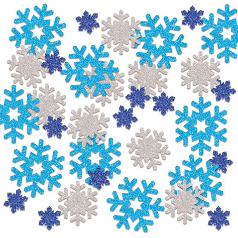 Large Sparkled Snowflake Confetti