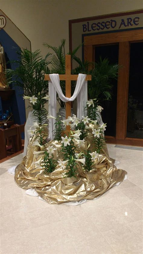 Easter Cross Resurrection Catholic Church Easter Altar Decorations