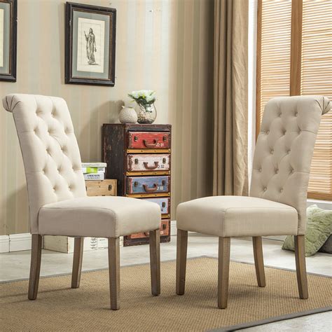 Upholstered Dining Chairs Parson Light Wood Chair Pads Cushions