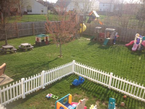 Explore now our list featuring fire pits, gardens, pools, rocks, stones & raised garden beds. Outdoors play areas...white fence keeps toddlers in ...