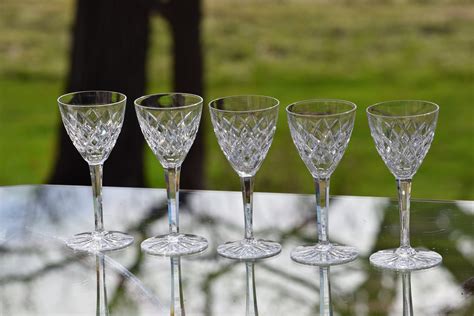 Vintage Waterford Crystal Wine Glasses Set Of 5 4 Oz After Dinner Drink Glasses Vintage