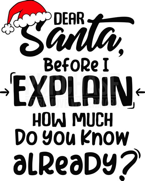 Dear Santa Before I Explain How Much Do You Know Already Svg Christmas