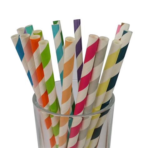 Free Shipping Fat Jumbo Paper Straws Mixed Striped Paper Straws