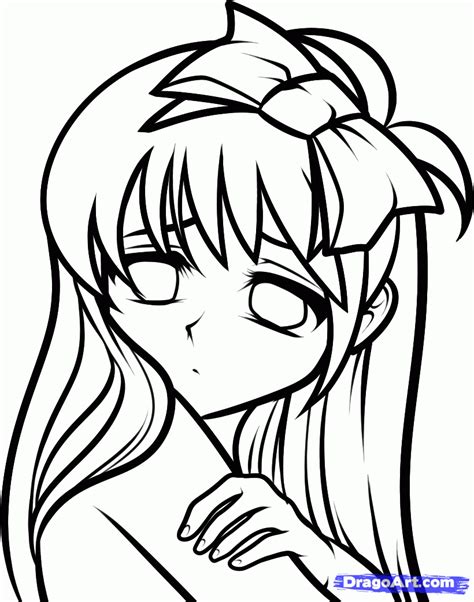 Easy Anime Girl Drawing Free Download On Clipartmag