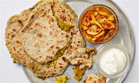 Meera Sodhas Vegan Recipe For Aloo Paratha With Quick Lemon Pickle Vegan Recipes Indian Food