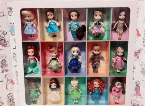 Disney Store Animators Collection 5 Mini Doll T Set Of 15 New In