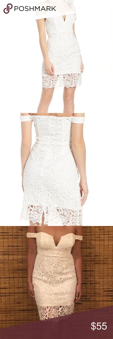 ASTR White Lace Off Shoulder Dress Dresses Off Shoulder Dress