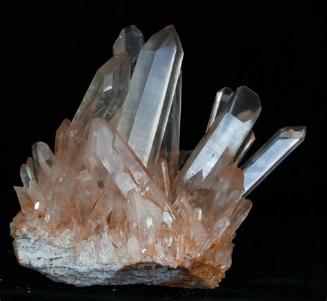 54 Tangerine Quartz Crystal Cluster Madagascar 32245 For Sale