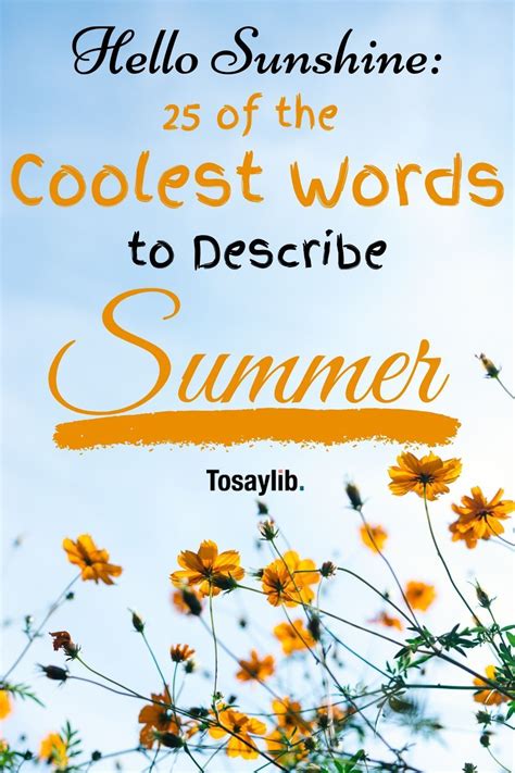 Some Great Words To Describe Summer